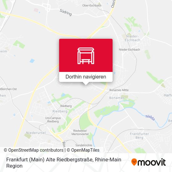 Frankfurt (Main) Alte Riedbergstraße Karte