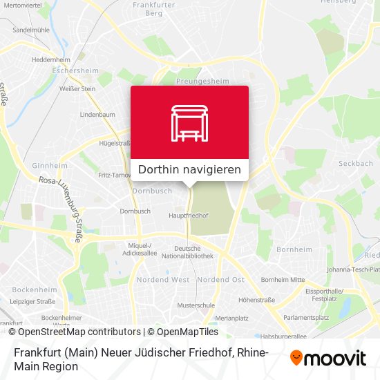 Frankfurt (Main) Neuer Jüdischer Friedhof Karte