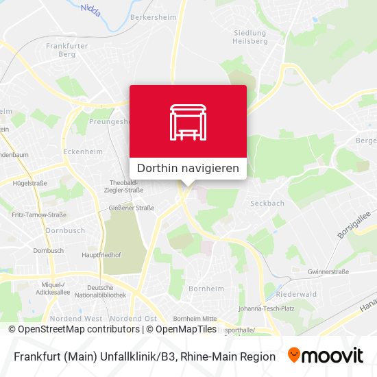 Frankfurt (Main) Unfallklinik / B3 Karte