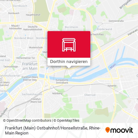 Frankfurt (Main) Ostbahnhof / Honsellstraße Karte