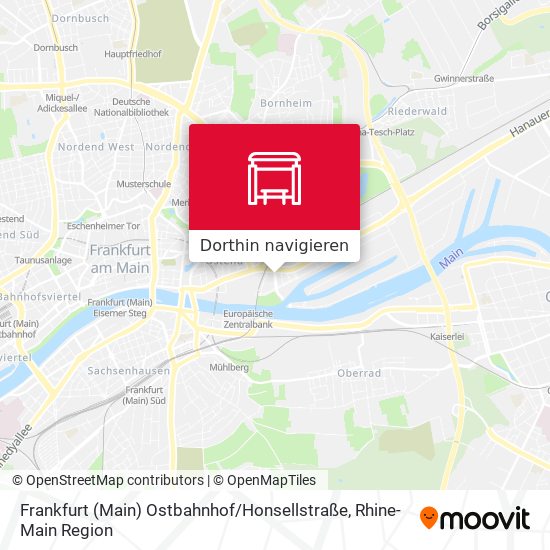 Frankfurt (Main) Ostbahnhof / Honsellstraße Karte