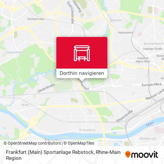 Frankfurt (Main) Sportanlage Rebstock Karte