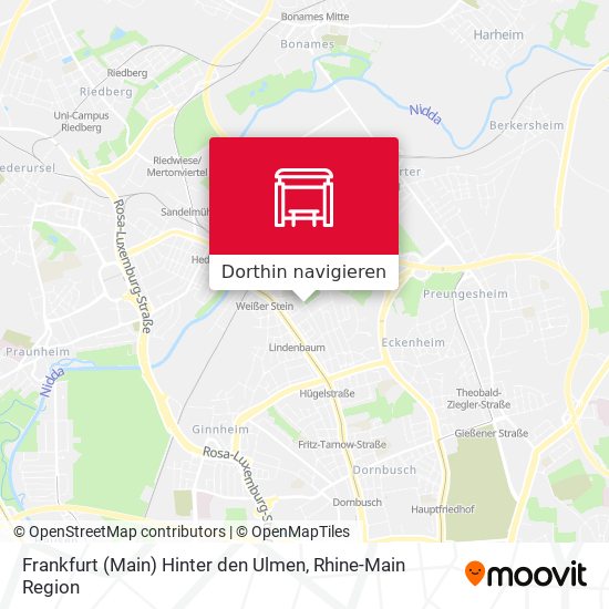 Frankfurt (Main) Hinter den Ulmen Karte
