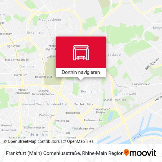 Frankfurt (Main) Comeniusstraße Karte