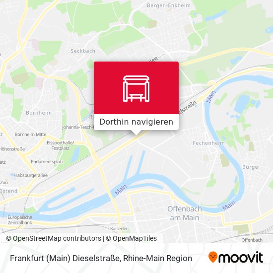 Frankfurt (Main) Dieselstraße Karte