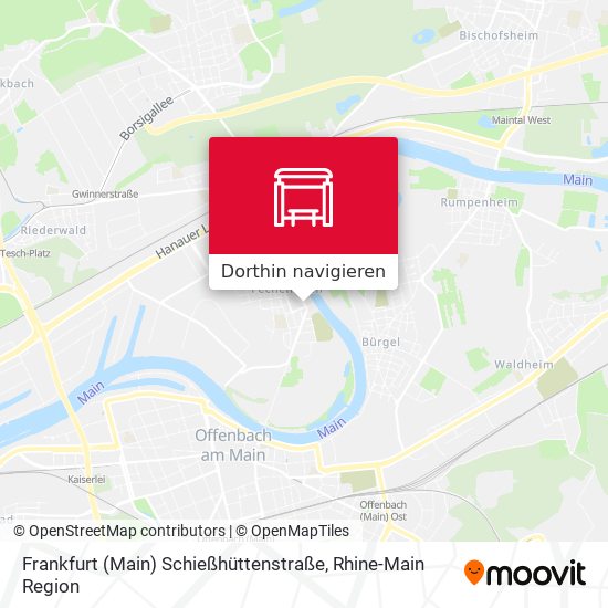 Frankfurt (Main) Schießhüttenstraße Karte