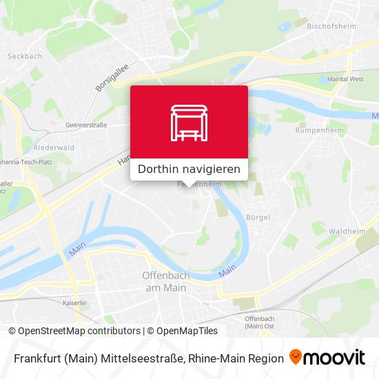 Frankfurt (Main) Mittelseestraße Karte