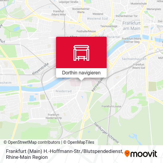 Frankfurt (Main) H.-Hoffmann-Str. / Blutspendedienst Karte