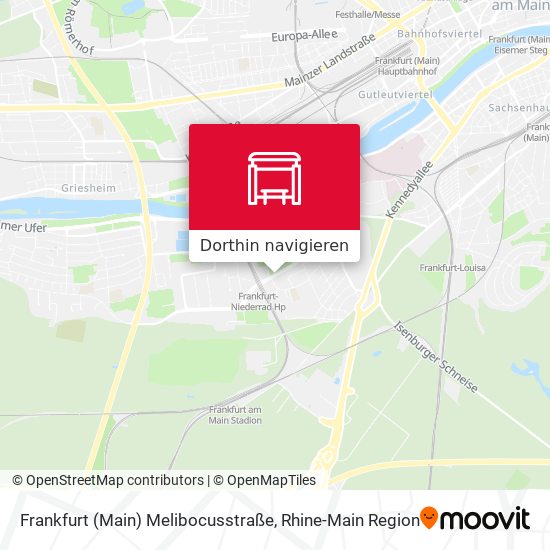 Frankfurt (Main) Melibocusstraße Karte