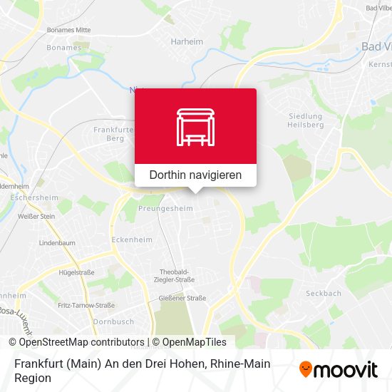 Frankfurt (Main) An den Drei Hohen Karte