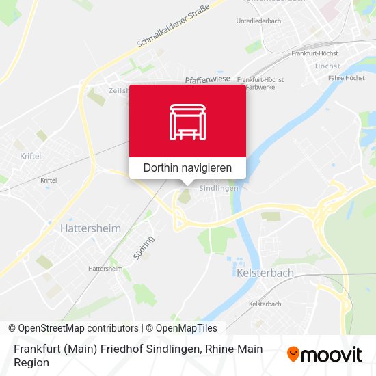 Frankfurt (Main) Friedhof Sindlingen Karte