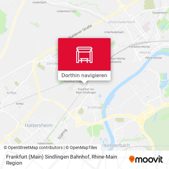 Frankfurt (Main) Sindlingen Bahnhof Karte