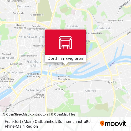 Frankfurt (Main) Ostbahnhof / Sonnemannstraße Karte