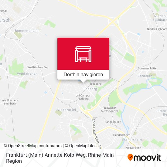 Frankfurt (Main) Annette-Kolb-Weg Karte
