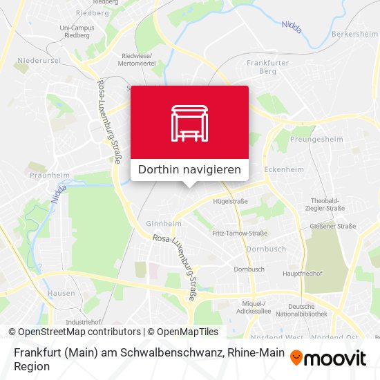 Frankfurt (Main) am Schwalbenschwanz Karte