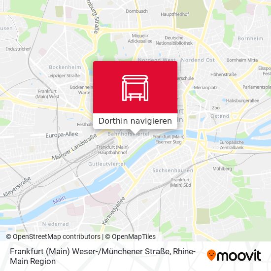 Frankfurt (Main) Weser- / Münchener Straße Karte