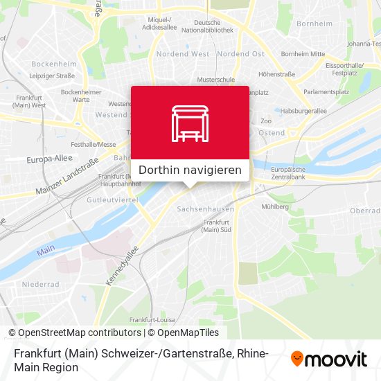 Frankfurt (Main) Schweizer- / Gartenstraße Karte
