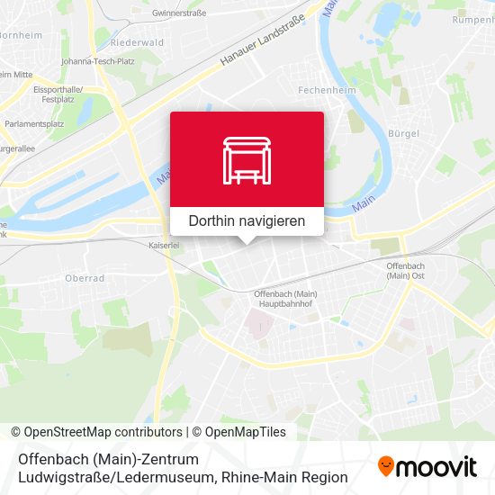 Offenbach (Main)-Zentrum Ludwigstraße / Ledermuseum Karte
