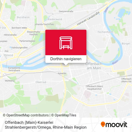 Offenbach (Main)-Kaiserlei Strahlenbergerstr / Omega Karte