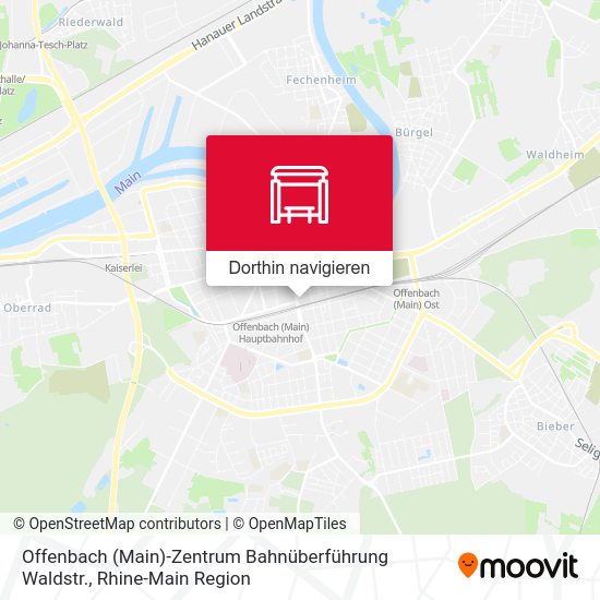 Offenbach (Main)-Zentrum Bahnüberführung Waldstr. Karte