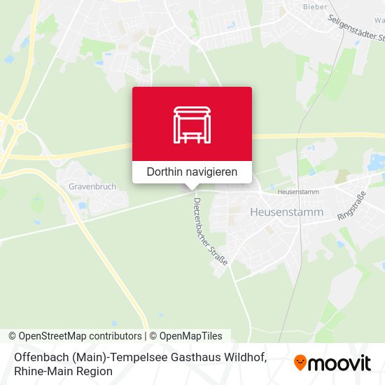 Offenbach (Main)-Tempelsee Gasthaus Wildhof Karte