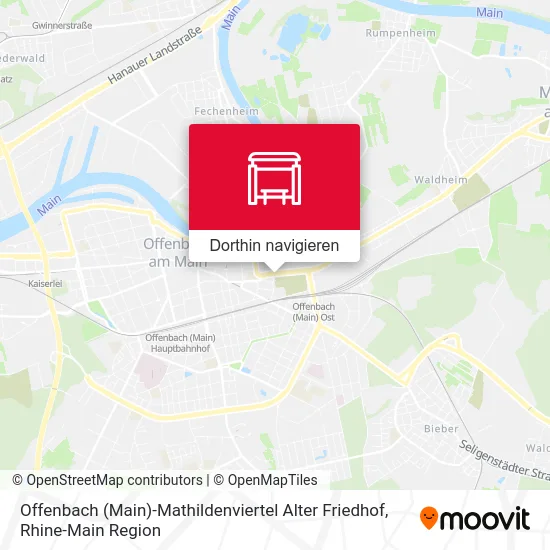 Offenbach (Main)-Mathildenviertel Alter Friedhof Karte