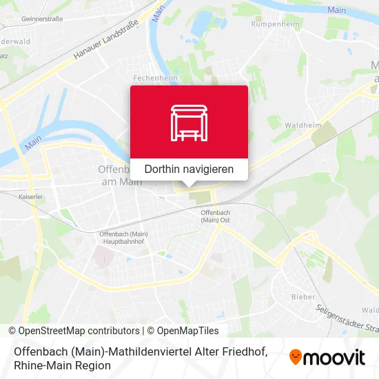 Offenbach (Main)-Mathildenviertel Alter Friedhof Karte