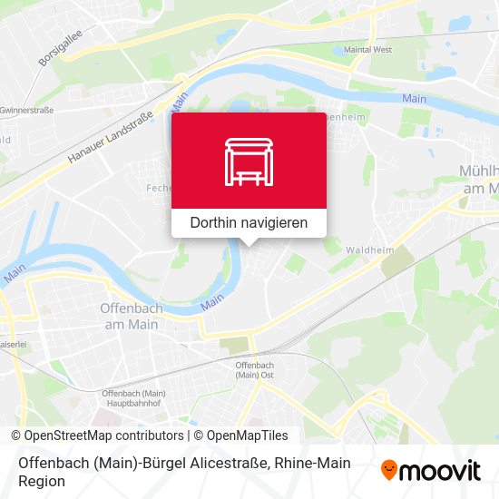 Offenbach (Main)-Bürgel Alicestraße Karte