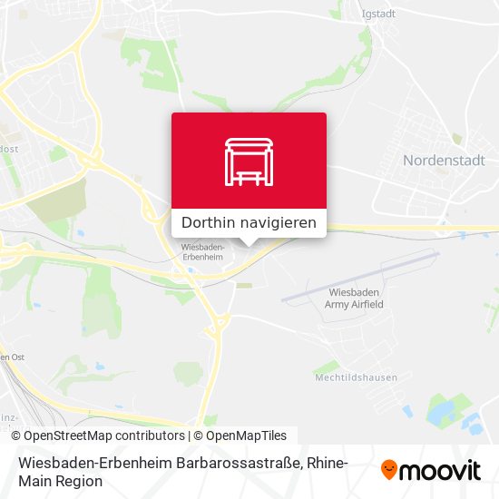 Wiesbaden-Erbenheim Barbarossastraße Karte