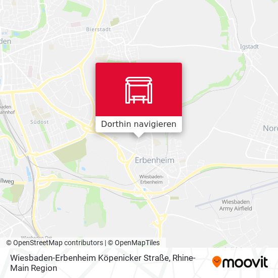 Wiesbaden-Erbenheim Köpenicker Straße Karte