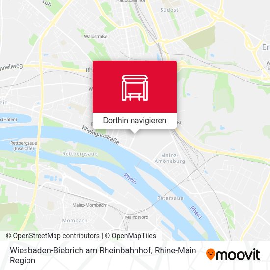 Wiesbaden-Biebrich am Rheinbahnhof Karte