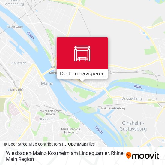 Wiesbaden-Mainz-Kostheim am Lindequartier Karte