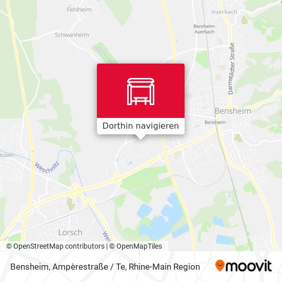 Bensheim, Ampèrestraße / Te Karte