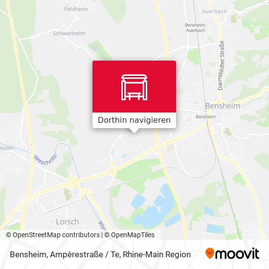 Bensheim, Ampèrestraße / Te Karte