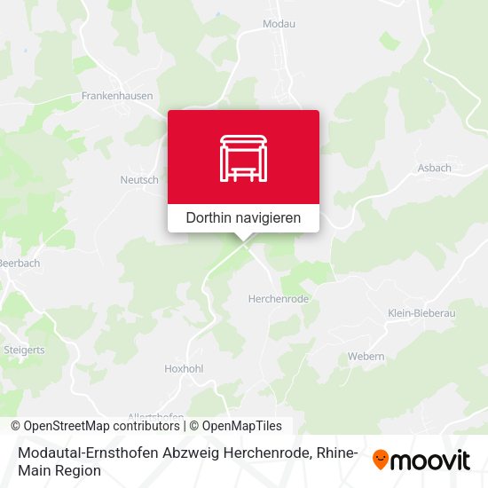 Modautal-Ernsthofen Abzweig Herchenrode Karte