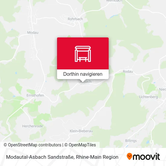 Modautal-Asbach Sandstraße Karte