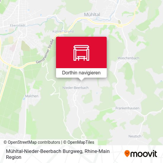 Mühltal-Nieder-Beerbach Burgweg Karte