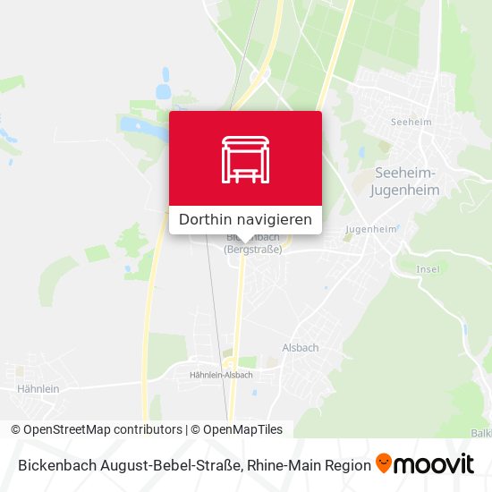 Bickenbach August-Bebel-Straße Karte
