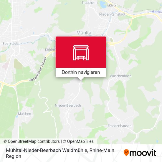 Mühltal-Nieder-Beerbach Waldmühle Karte