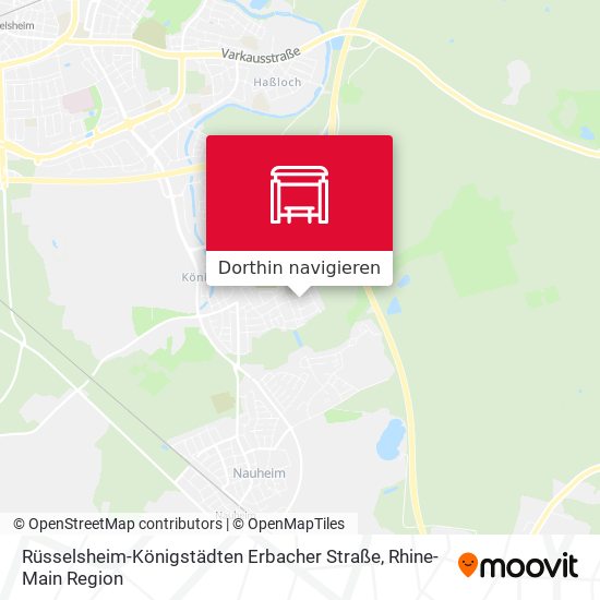 Rüsselsheim-Königstädten Erbacher Straße Karte