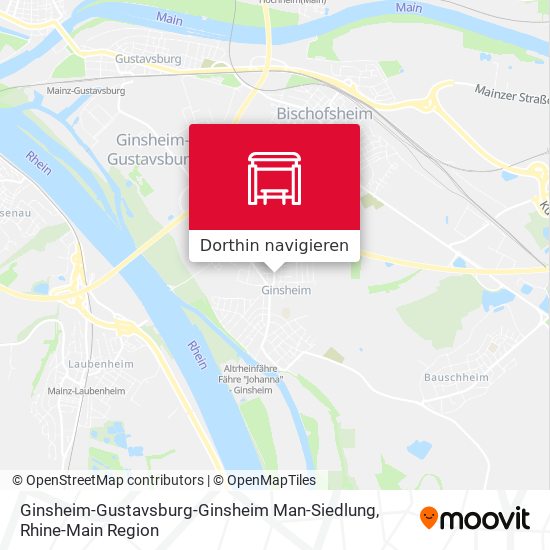 Ginsheim-Gustavsburg-Ginsheim Man-Siedlung Karte