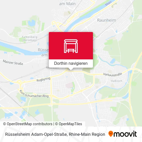 Rüsselsheim Adam-Opel-Straße Karte