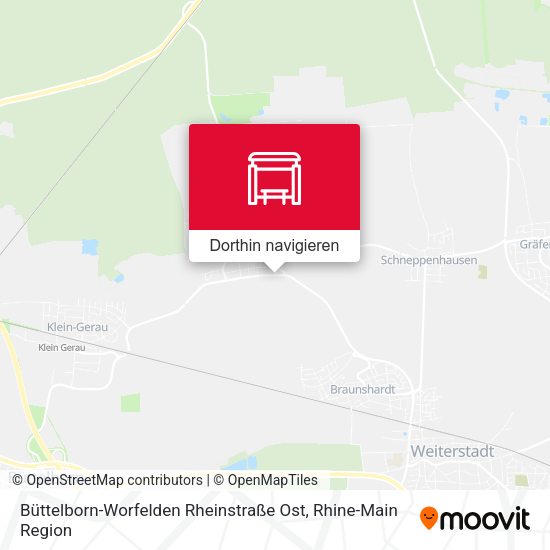 Büttelborn-Worfelden Rheinstraße Ost Karte