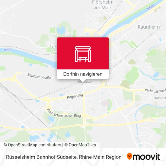 Rüsselsheim Bahnhof Südseite Karte