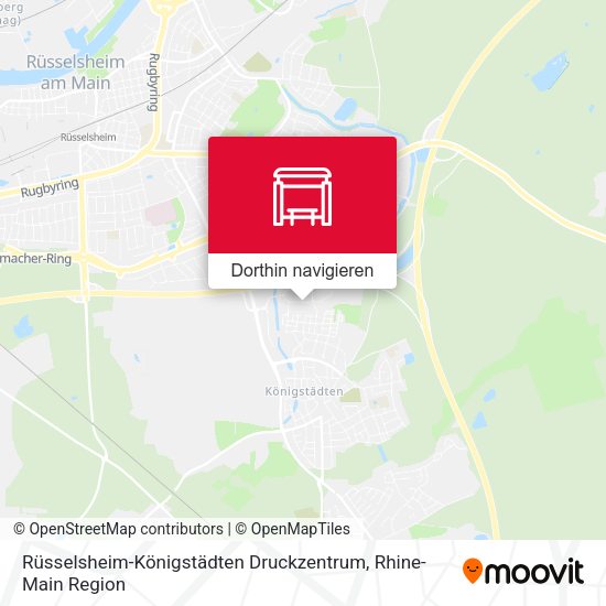 Rüsselsheim-Königstädten Druckzentrum Karte