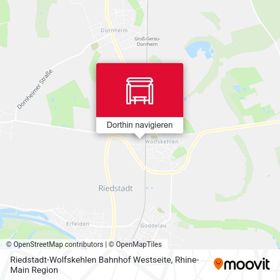 Riedstadt-Wolfskehlen Bahnhof Westseite Karte