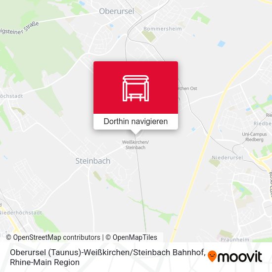 Oberursel (Taunus)-Weißkirchen / Steinbach Bahnhof Karte