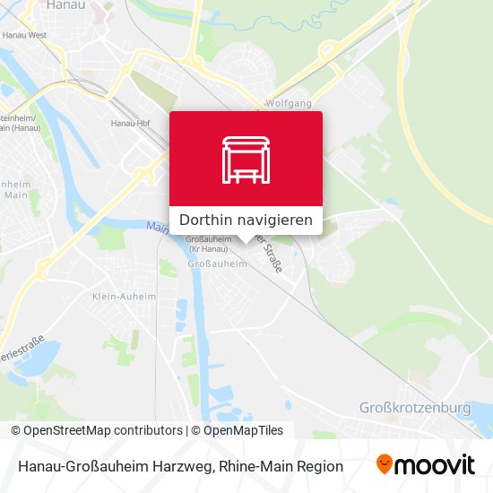 Hanau-Großauheim Harzweg Karte