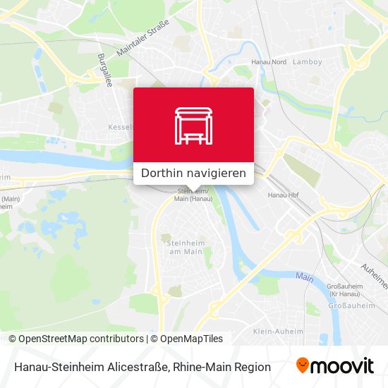 Hanau-Steinheim Alicestraße Karte