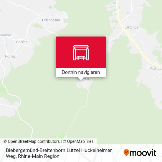 Biebergemünd-Breitenborn Lützel Huckelheimer Weg Karte